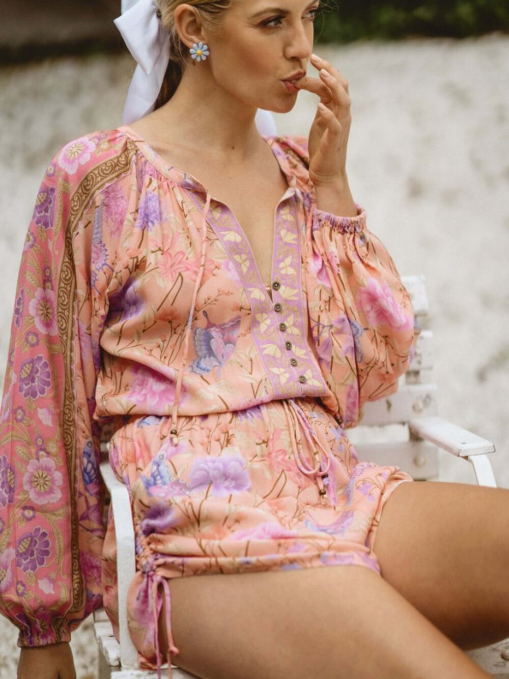 Spell & The Gypsy Butterfly Romper S NWOT Floral Boho Playsuit
